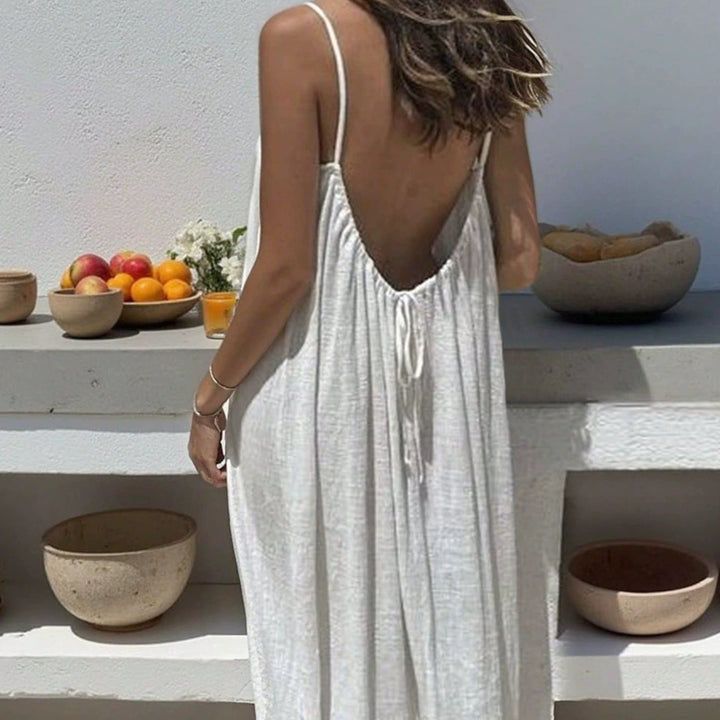 Midnight Whisper Backless Lounge Dress