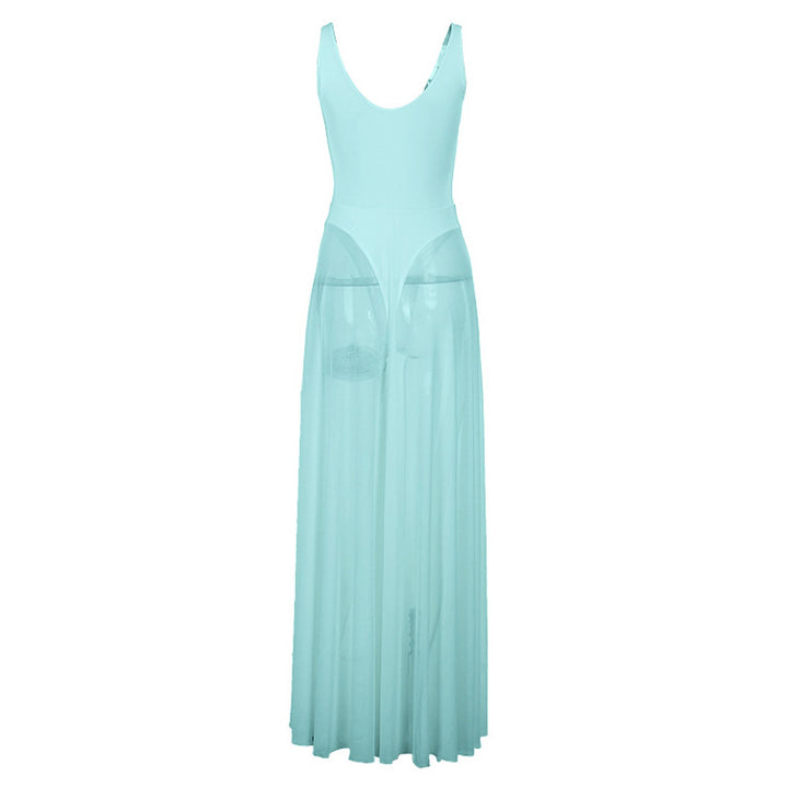 Metal Ring Mesh Long Dress