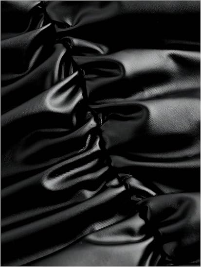 High-waisted leather skirt