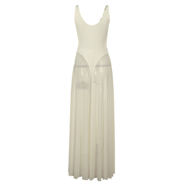 Metal Ring Mesh Long Dress