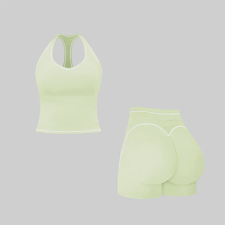 H-Back Sports Top and Shorts Fitness Set