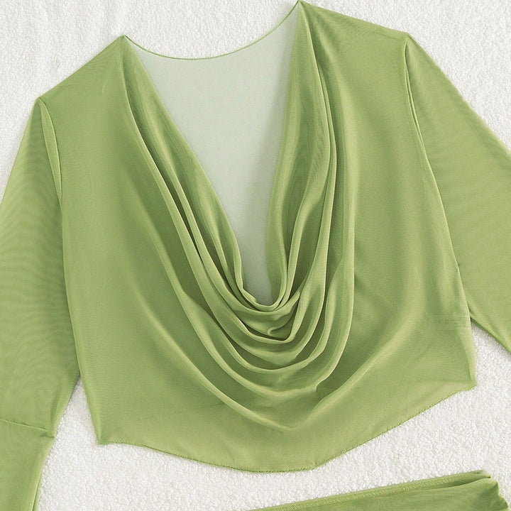 Draped Mesh Four-Piece Set