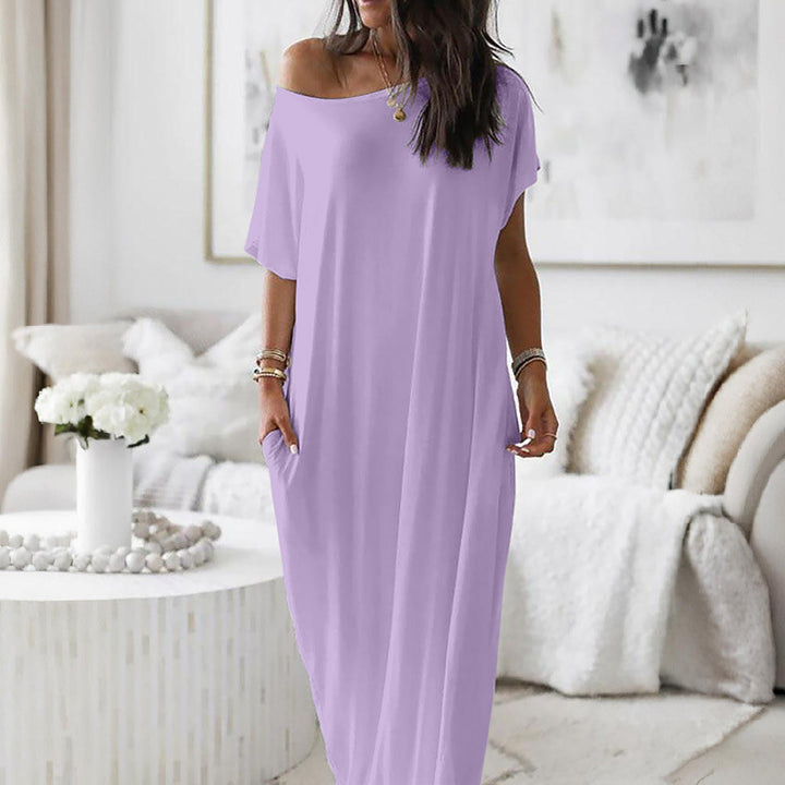Oversized Asymmetric Off-Shoulder Casual Dress
