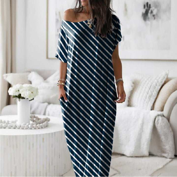 Oversized Asymmetric Off-Shoulder Casual Dress