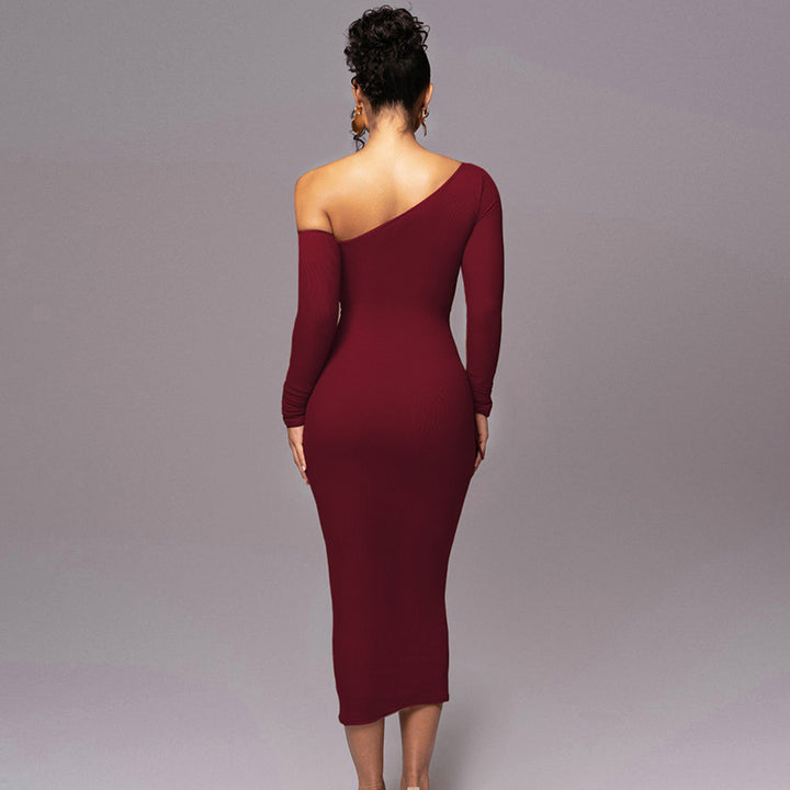 Contrast Piping Sheer Mesh Ruched Midi Dress