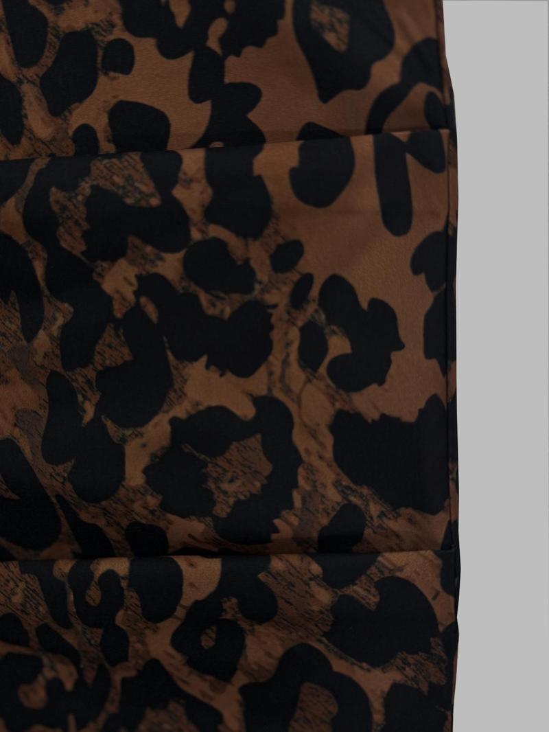 Leopard Print Cargo Wide Leg Pants