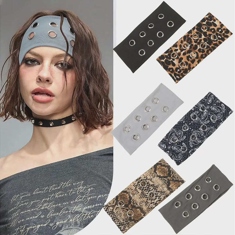 Y2K Punk-Style Eyelet Stretch Hairband