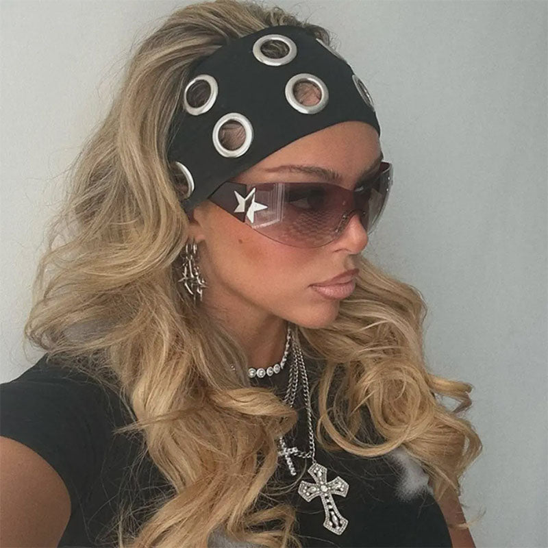 Y2K Punk-Style Eyelet Stretch Hairband