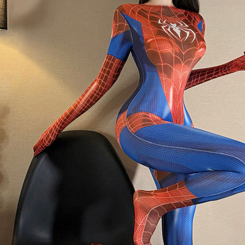 Spiderweb-print bodysuit