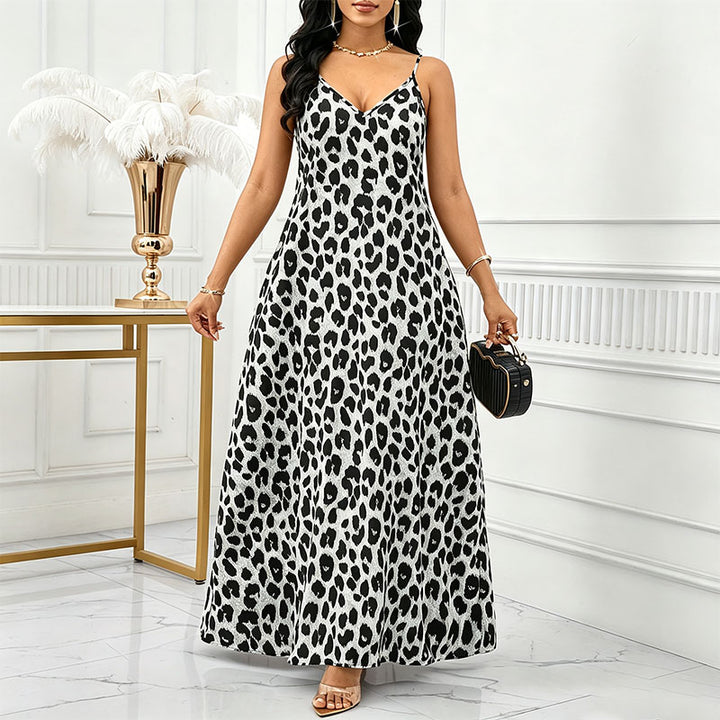 Loose-fitting printed camisole maxi dress