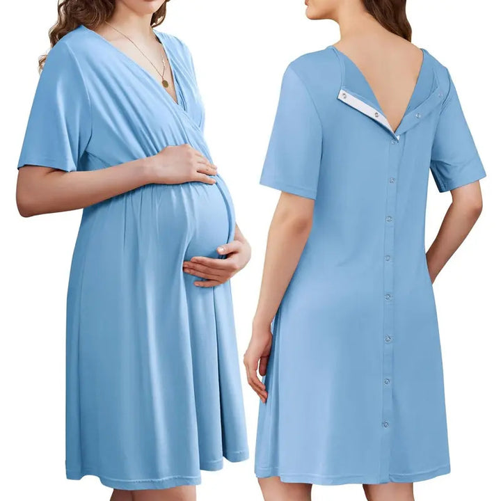 Button Back Maternity Breastfeeding Dress