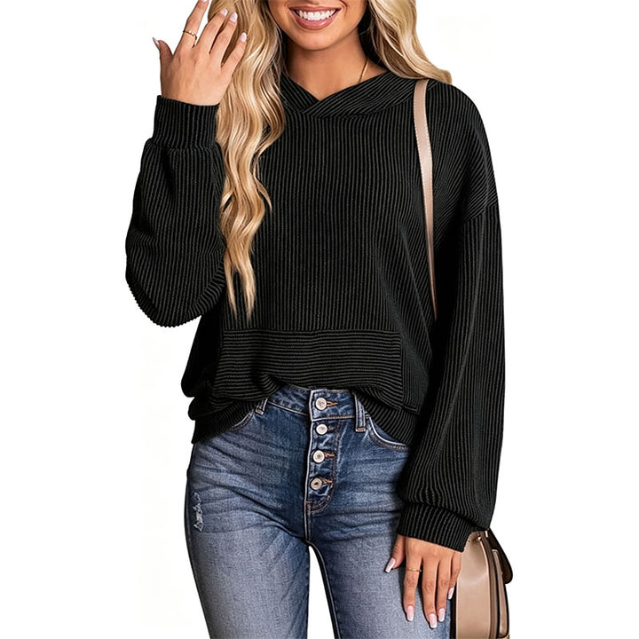 Casual drop-shoulder hoodie