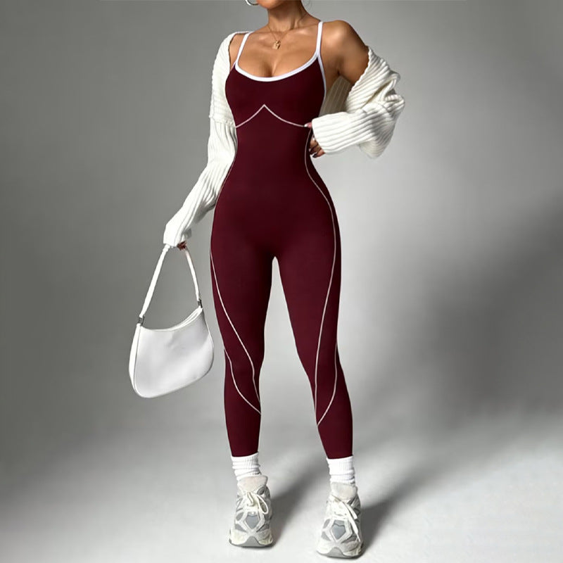 Crossback sleeveless sports bodysuit
