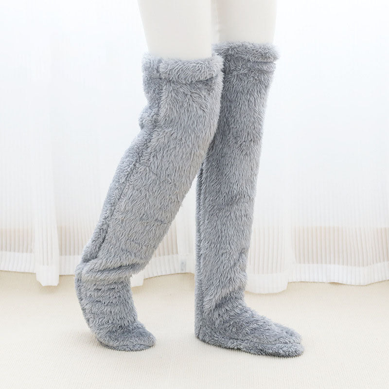 Plush over-the-knee socks