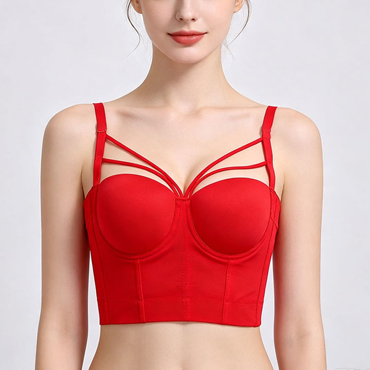 Cropped, backless, spaghetti-strap corset top