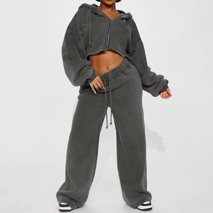 Loose-fit casual hoodie and sweatpants set