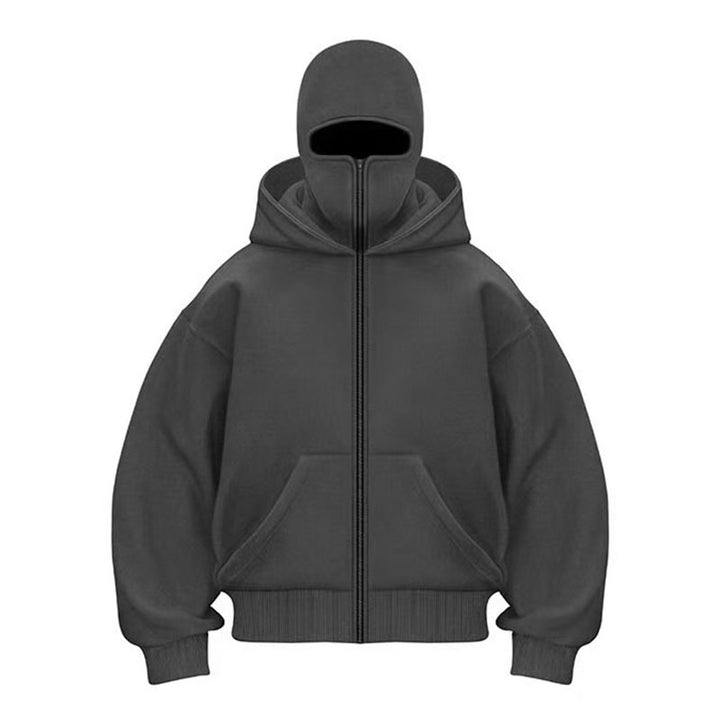 Face mask zip-up hooded jacket