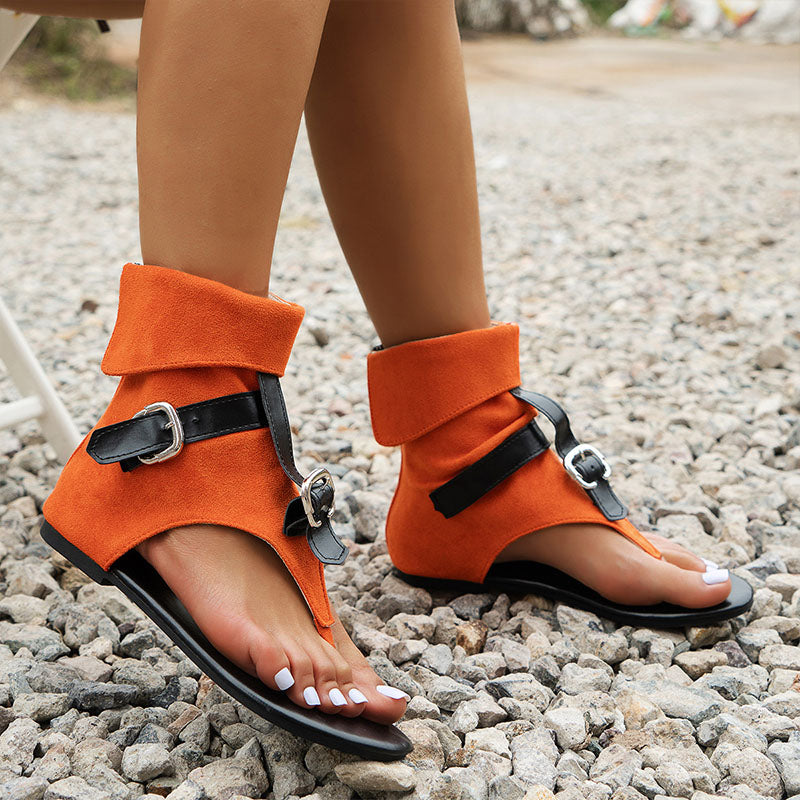 Fold-over cuff flat sandals