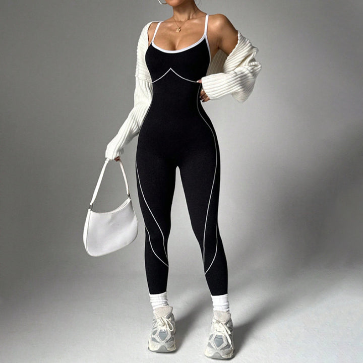 Crossback sleeveless sports bodysuit