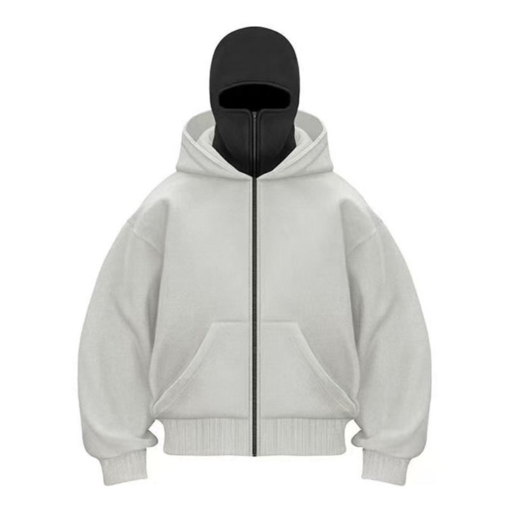 Face mask zip-up hooded jacket
