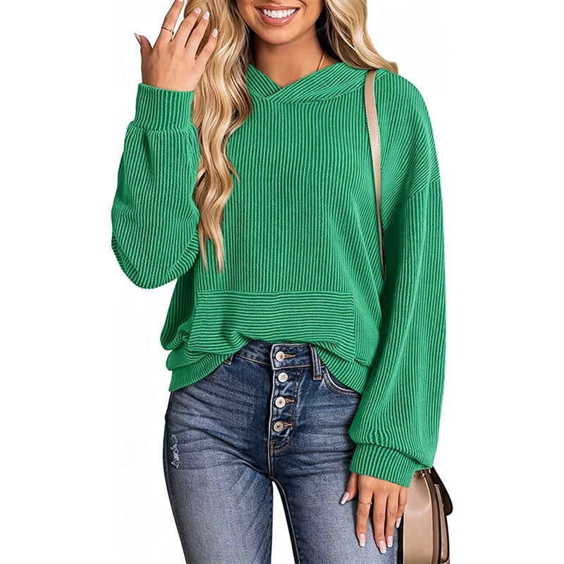 Casual drop-shoulder hoodie