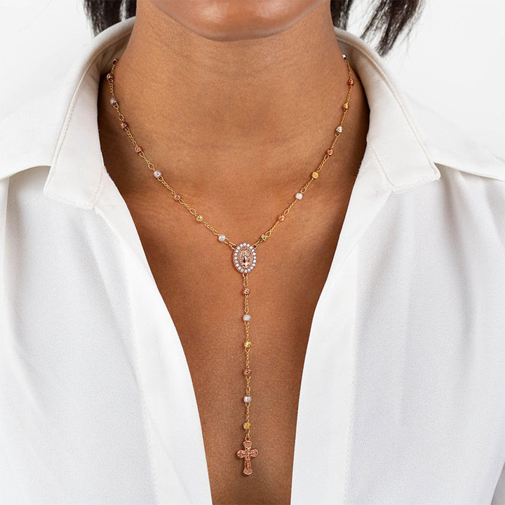 Faith Cross Beaded Pendant Necklace