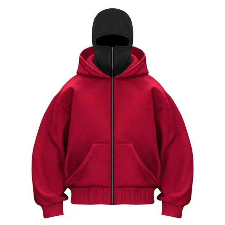 Face mask zip-up hooded jacket