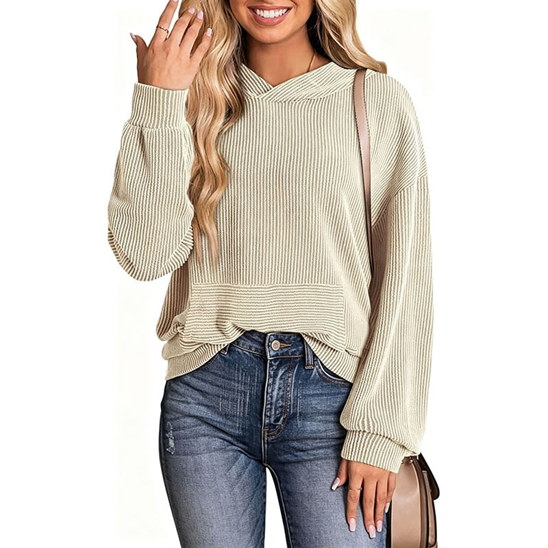 Casual drop-shoulder hoodie