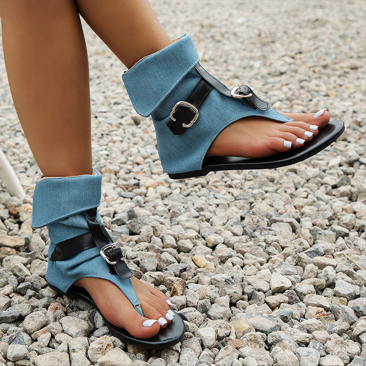 Fold-over cuff flat sandals