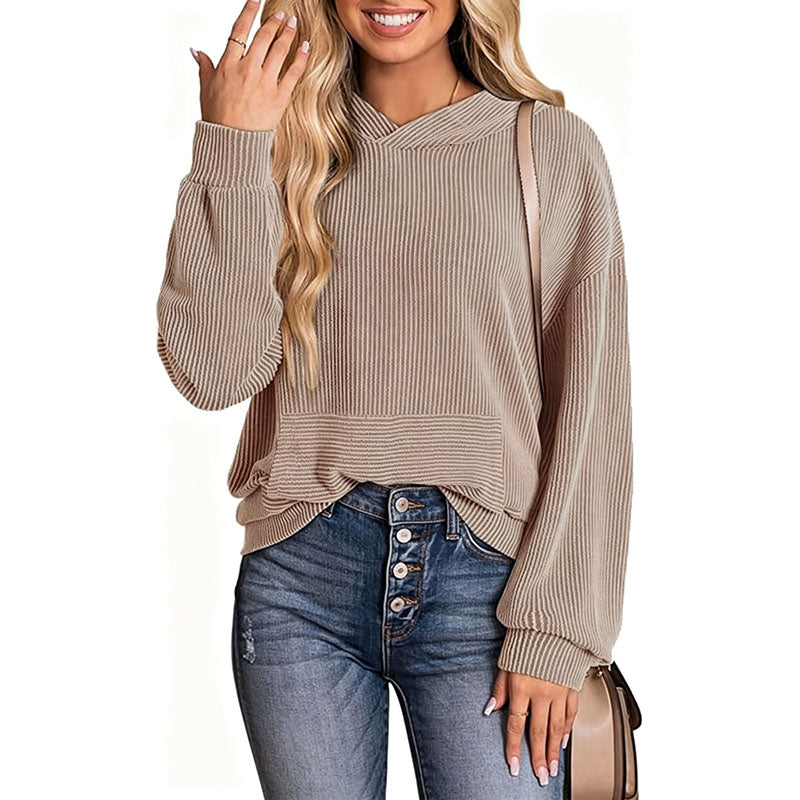 Casual drop-shoulder hoodie