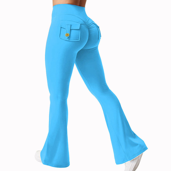 High-waisted, butt-lifting, slight-flare yoga pants