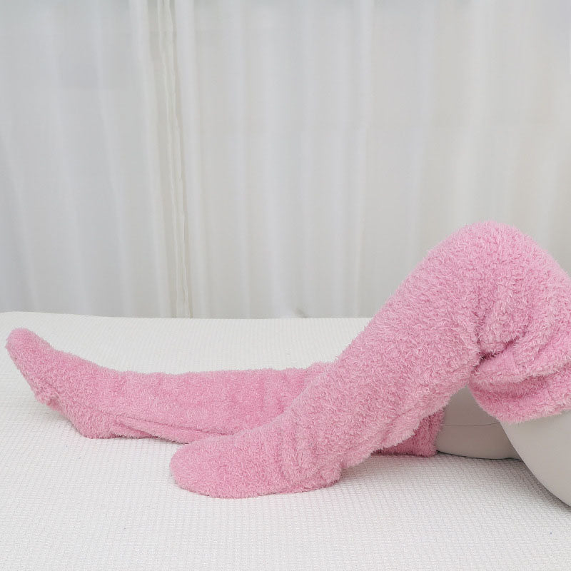 Plush over-the-knee socks