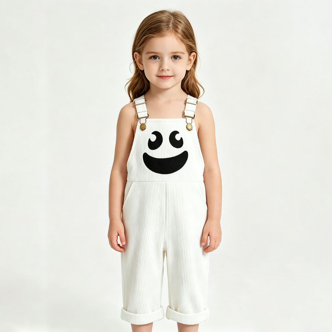 Children's Halloween Pumpkin Face Print Bib Shorts