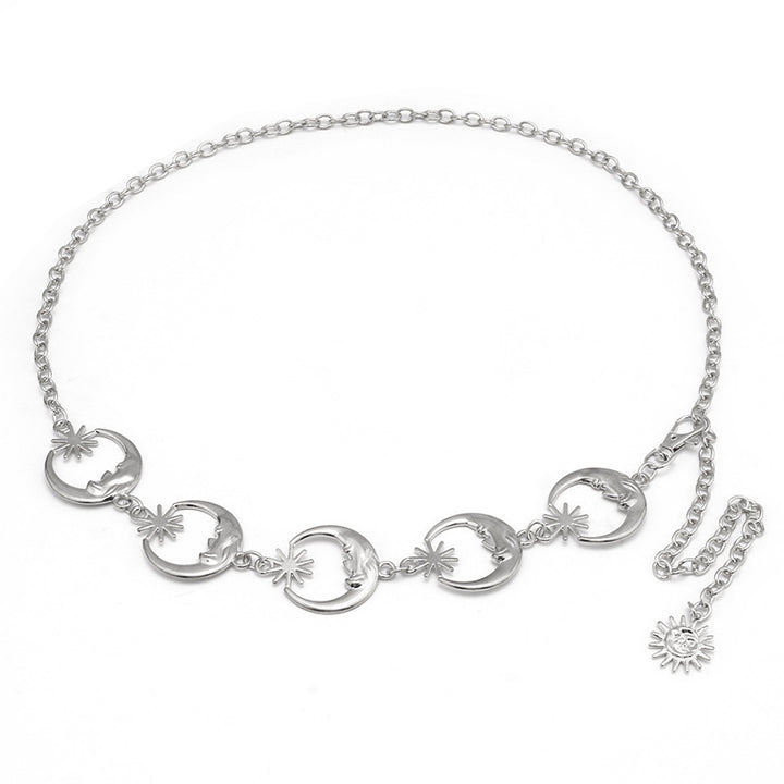 Vintage sun-and-moon style waist chain