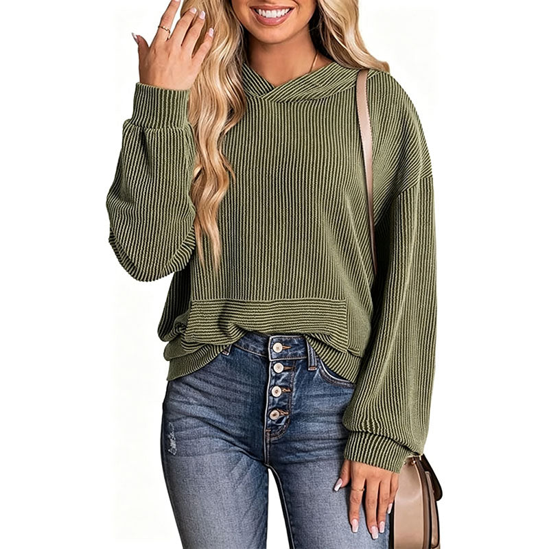Casual drop-shoulder hoodie