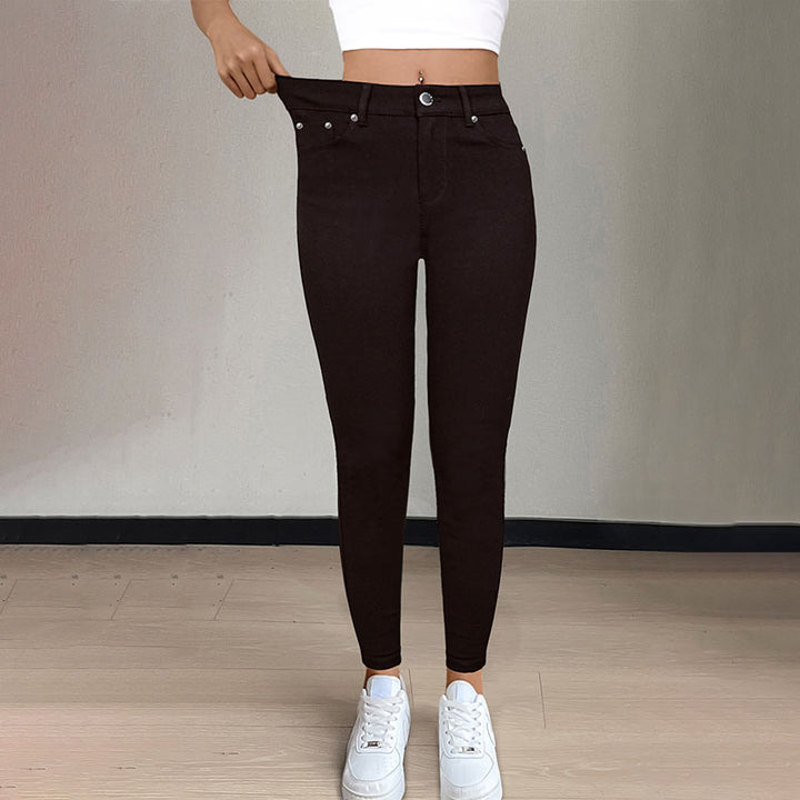 High-waisted stretchy skinny jeans