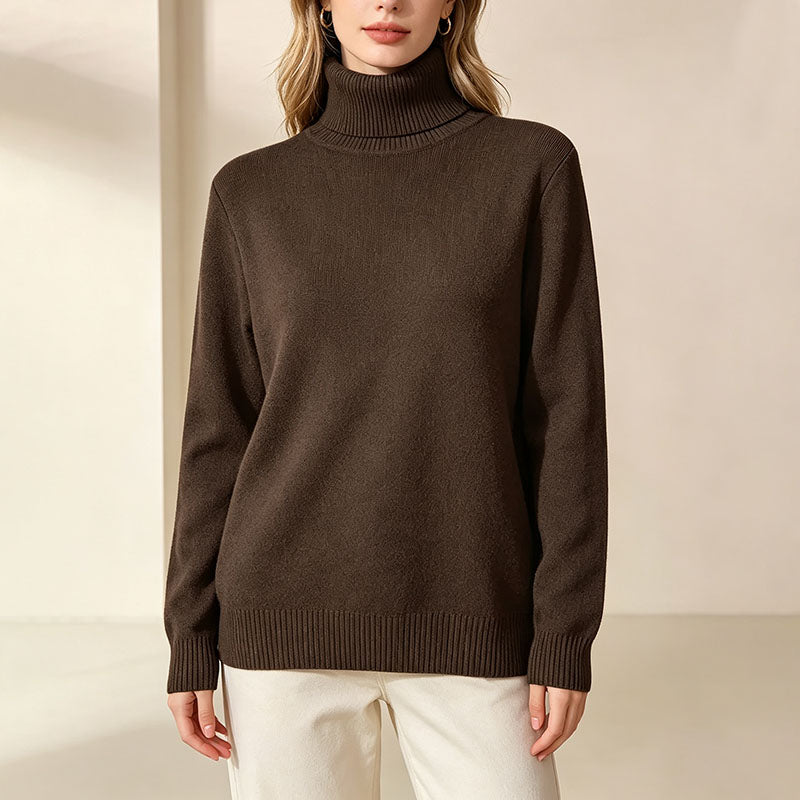 Fleece-lined high-neck knit top