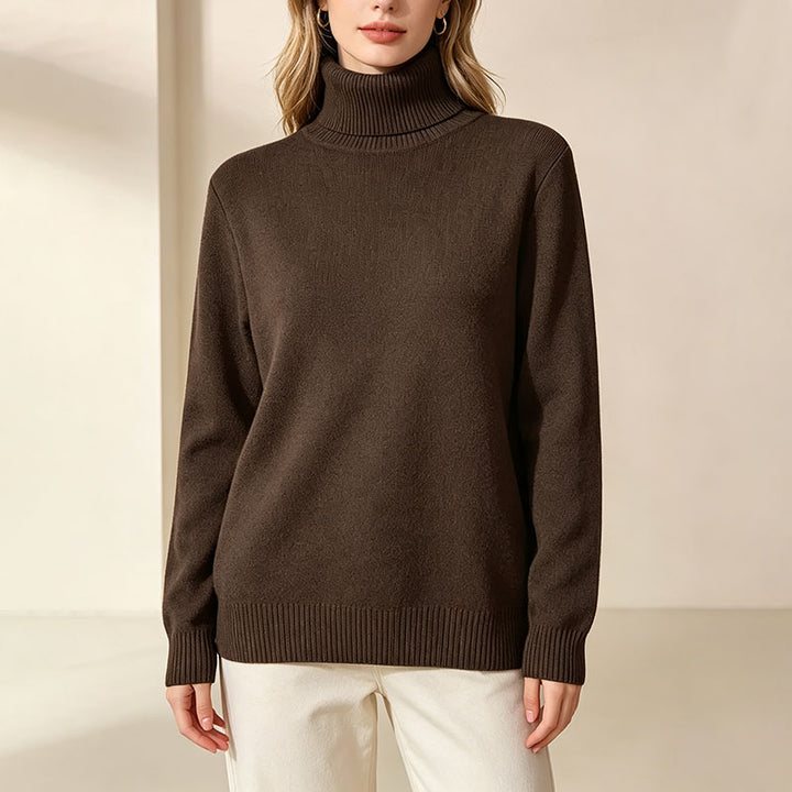 Fleece-lined high-neck knit top