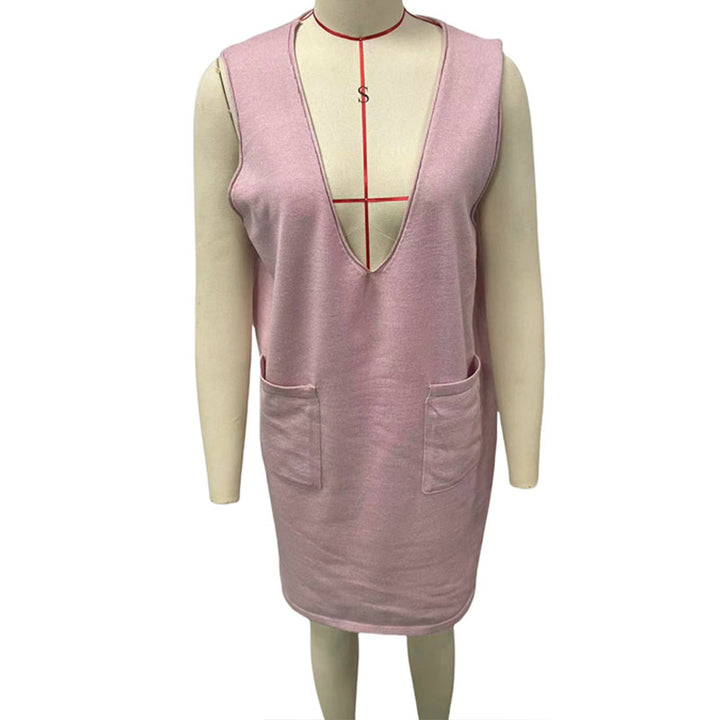 Loose V-neck pinafore dress
