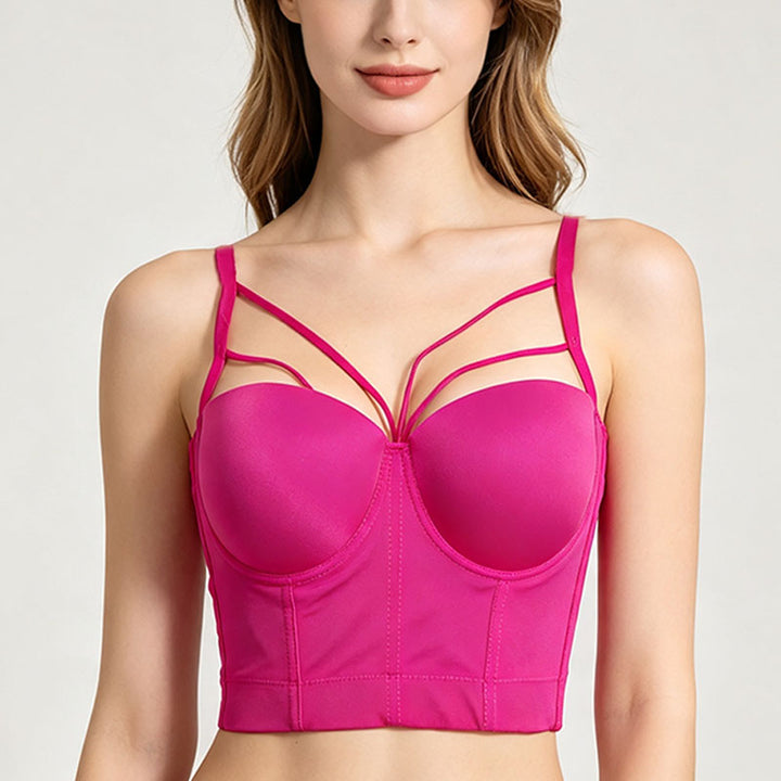 Cropped, backless, spaghetti-strap corset top