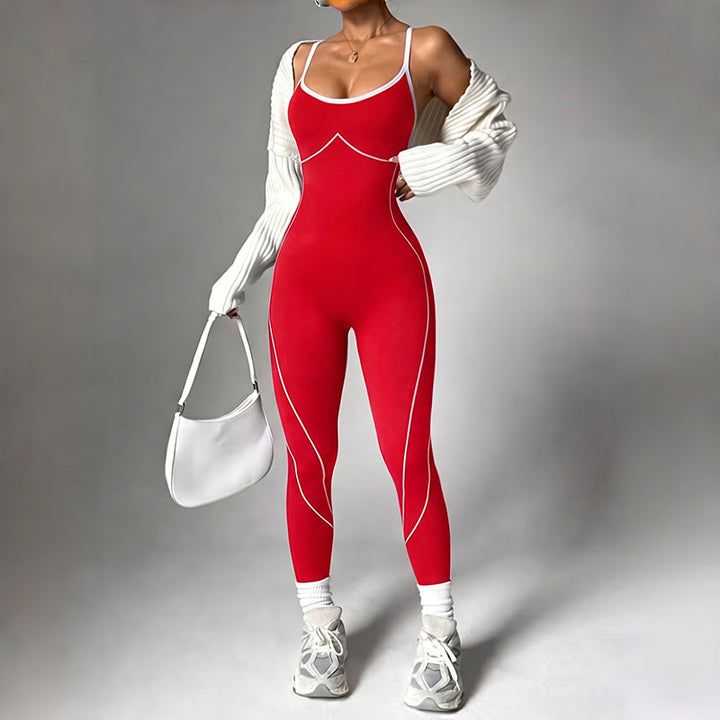 Crossback sleeveless sports bodysuit