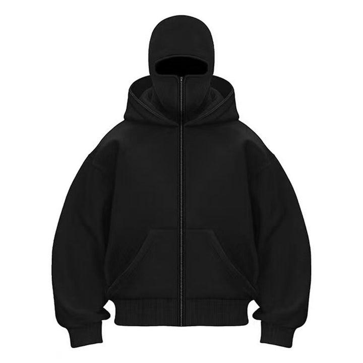 Face mask zip-up hooded jacket
