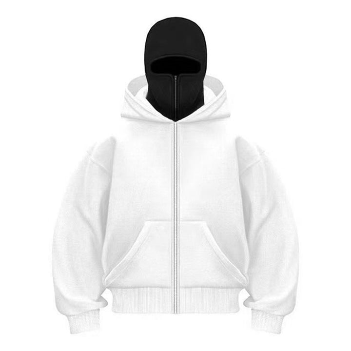 Face mask zip-up hooded jacket