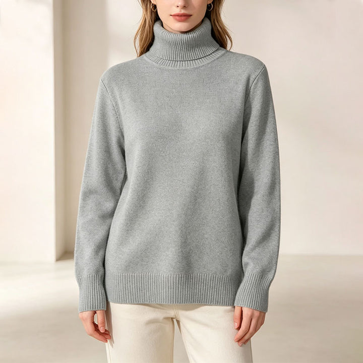 Fleece-lined high-neck knit top