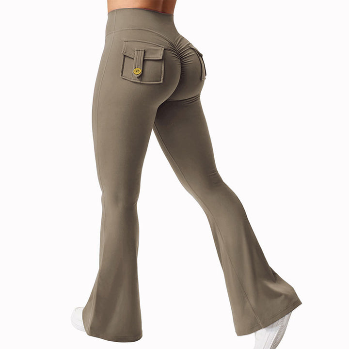 High-waisted, butt-lifting, slight-flare yoga pants
