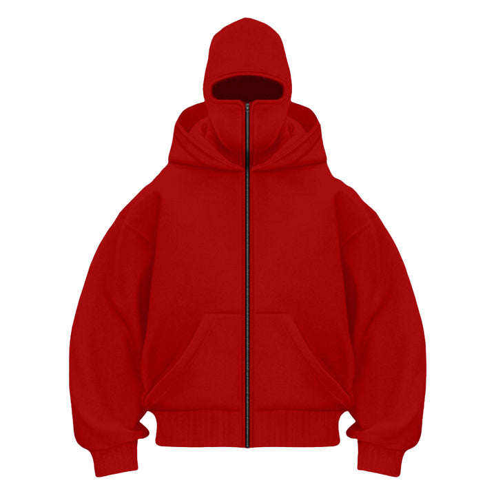 Face mask zip-up hooded jacket