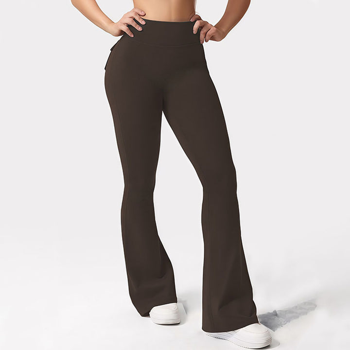 High-waisted, butt-lifting, slight-flare yoga pants