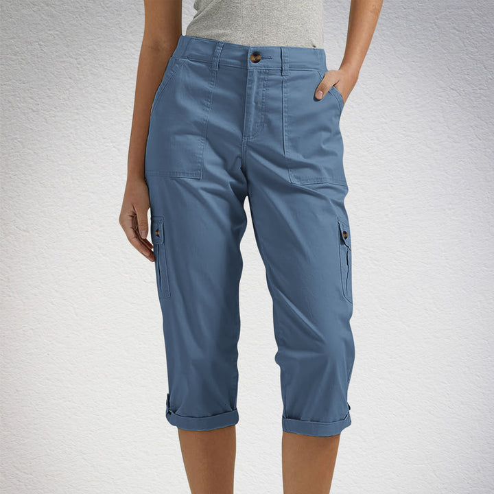 Casual multi-pocket cargo capri pants