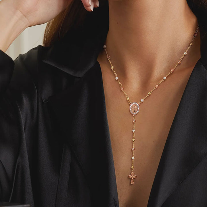 Faith Cross Beaded Pendant Necklace