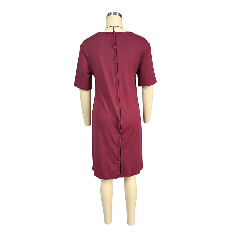 Button Back Maternity Breastfeeding Dress
